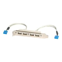 StarTech.com 4 Port USB A Female Slot Plate Adapter