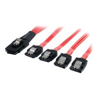 StarTech.com Serial ATA SCSI SAS Kabel 50cm - SFF-8087 auf 4x SATA mit Lasche - Mini SAS auf SATA Kabel 1x SFF8087 Stecker 4x S-ATA Buchse - SATA- / SAS-Kabel - Serial ATA 150/300/600 - 4-Lane - SATA (R)