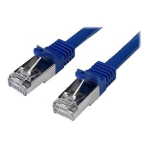 StarTech.com 1m CAT6 Ethernet Cable, 10 Gigabit Shielded Snagless RJ45 100W PoE Patch Cord, CAT 6 10GbE SFTP Network Cable w/Strain Relief, Blue, Fluke Tested/Wiring is UL Certified/TIA