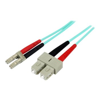 StarTech.com 2m Fiber Optic Cable - 10 Gb Aqua - Multimode Duplex 50/125 - LSZH - LC/SC - OM3 - LC to SC Fiber Patch Cable (A50FBLCSC2)