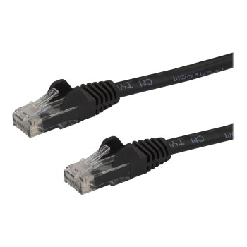 StarTech.com 15m Cat6 Snagless Gigabit UTP Netzwerkkabel - Cat 6 RJ45 Netzwerkkabel mit Knickschutz - Schwarz - Patch-Kabel - RJ-45 (M)