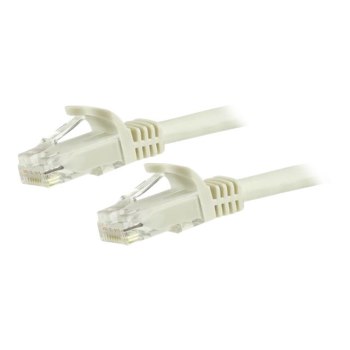 StarTech.com 15m CAT6 Ethernet Cable, 10 Gigabit Snagless RJ45 650MHz 100W PoE Patch Cord, CAT 6 10GbE UTP Network Cable w/Strain Relief, White, Fluke Tested/Wiring is UL Certified/TIA