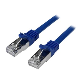 StarTech.com 2m CAT6 Ethernet Cable, 10 Gigabit Shielded Snagless RJ45 100W PoE Patch Cord, CAT 6 10GbE SFTP Network Cable w/Strain Relief, Blue, Fluke Tested/Wiring is UL Certified/TIA