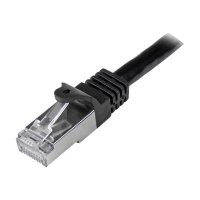 StarTech.com 3m CAT6 Ethernet Cable, 10 Gigabit Shielded Snagless RJ45 100W PoE Patch Cord, CAT 6 10GbE SFTP Network Cable w/Strain Relief, Black, Fluke Tested/Wiring is UL Certified/TIA