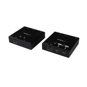 StarTech.com Extender HDMI via CAT6 con hub USB a 4 porte - 50m - 1080p - Trasmettitore e ricevitore AV - 50 m - Cablato - Nero