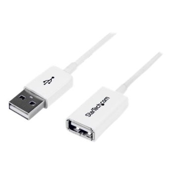 StarTech.com 1m USB 2.0 Verlängerungskabel A auf A - Stecker/Buchse - Weiß - USB A (St)