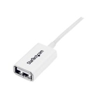 StarTech.com 1m USB 2.0 Verlängerungskabel A auf A - Stecker/Buchse - Weiß - USB A (St)