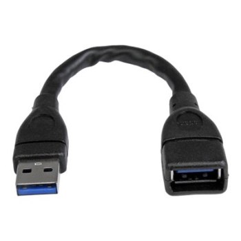 StarTech.com 15cm USB 3.0 Verlängerungskabel - USB 3 Typ A Kabel Verlängerung - Stecker/ Buchse - Schwarz - USB-Verlängerungskabel - USB Typ A (W)