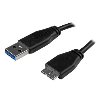 StarTech.com Cavo USB 3.0 Tipo A a Micro B slim - Connettore USB3.0 A a Micro B slim M/M - 2m - 2 m - USB A - Micro-USB B - USB 3.2 Gen 1 (3.1 Gen 1) - Maschio/Maschio - Nero