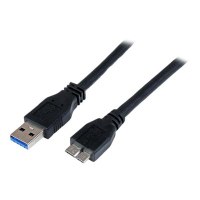 StarTech.com 1m zertifiziertes USB 3.0 SuperSpeed Kabel A auf Micro B - Schwarz - USB 3 Anschlusskabel - Stecker/Stecker - USB-Kabel - Micro-USB Type B (M)