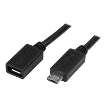 StarTech.com Cavo prolunga Micro USB maschio a femmina - Cavo di estensione micro-USB di 50cm - Nero - 0,5 m - Micro-USB B - Micro-USB B - USB 2.0 - 480 Mbit/s - Nero