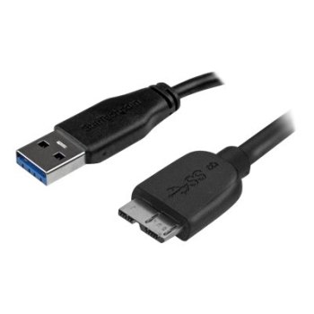 StarTech.com Cavo USB 3.0 Tipo A a Micro B slim - Connettore USB3.0 A a Micro B slim SuperSpeed M/M - 15cm - 0,15 m - USB A - Micro-USB B - USB 3.2 Gen 1 (3.1 Gen 1) - Maschio/Maschio - Nero