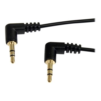 StarTech.com 3 ft Slim 3.5mm Right Angle Stereo Audio Cable