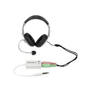 StarTech.com Adattatore auricolare / cuffie da 4 posizioni da 3,5 mm a 2 da 3 posizioni da 3,5 mm M/F - bianco - Bianco - 3.5mm - 2 x 3.5mm - Maschio - Femmina - Cloruro di polivinile (PVC)