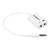 StarTech.com Adattatore auricolare / cuffie da 4 posizioni da 3,5 mm a 2 da 3 posizioni da 3,5 mm M/F - bianco - Bianco - 3.5mm - 2 x 3.5mm - Maschio - Femmina - Cloruro di polivinile (PVC)