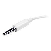 StarTech.com Adattatore auricolare / cuffie da 4 posizioni da 3,5 mm a 2 da 3 posizioni da 3,5 mm M/F - bianco - Bianco - 3.5mm - 2 x 3.5mm - Maschio - Femmina - Cloruro di polivinile (PVC)