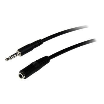 StarTech.com Cavo di prolunga 2 m per auricolari TRRS a 4 posizioni da 3,5 mm - M/F - 3.5mm - Maschio - 3.5mm - Femmina - 2 m - Nero