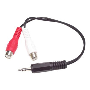 StarTech.com 15cm Audiokabel 3,5mm Klinke auf 2x Cinch (Stecker/Buchse)