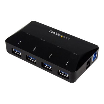 StarTech.com Hub USB 3.0 a 4 Porte con Porta di Ricarica Dedicata - 1 Porta x 2,4 Amp - USB 3.2 Gen 1 (3.1 Gen 1) Type-B - USB 3.2 Gen 1 (3.1 Gen 1) Type-A - 5000 Mbit/s - Nero - Plastica - Status