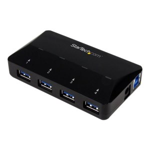 StarTech.com Hub USB 3.0 a 4 Porte con Porta di Ricarica Dedicata - 1 Porta x 2,4 Amp - USB 3.2 Gen 1 (3.1 Gen 1) Type-B - USB 3.2 Gen 1 (3.1 Gen 1) Type-A - 5000 Mbit/s - Nero - Plastica - Status