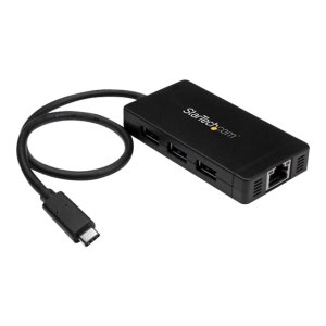 StarTech.com 3 Port USB 3.0 Hub mit USB-C und Gigabit Ethernet