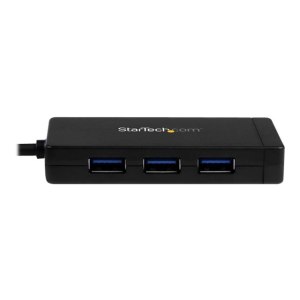 StarTech.com Hub USB 3.0 a 3 porte con USB-C e Ethernet Gigabit - Include Adattatore di Alimentazione - Cablato - USB - Ethernet - 1000 Mbit/s - Nero