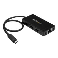 StarTech.com Hub USB 3.0 a 3 porte con USB-C e Ethernet Gigabit - Include Adattatore di Alimentazione - Cablato - USB - Ethernet - 1000 Mbit/s - Nero