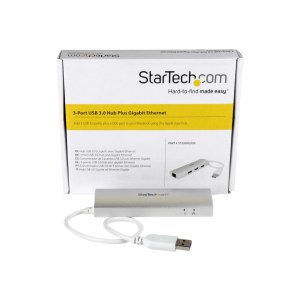 StarTech.com 3 Port mobiler USB 3.0 Hub plus Gigabit Ethernet