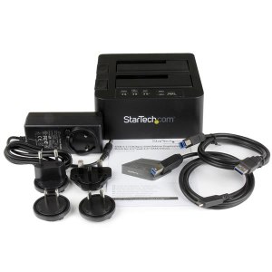StarTech.com USB 3.1 (10 Gbit/s) Duplizierer Dockingstation für 2,5" & 3,5" SATA SSD/HDD Laufwerke - Clone / Kopierstation bis zu 28GB/min - Festplattenduplikator - 2 Schächte (SATA-300)