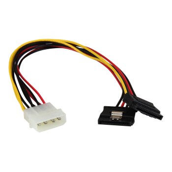 StarTech.com 12in LP4 to 2x Latching SATA Power Y Cable Splitter Adapter