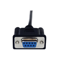 StarTech.com 1m Seriell DB9 RS-232 Nullmodemkabel - Schwarz - Stecker/Buchse - 9 Pin Null Modem Kabel - Nullmodemkabel - DB-9 (W)