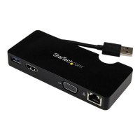 StarTech.com USB 3.0 Universal Laptop Mini Dockingstation mit HDMI oder VGA, Gigabit Ethernet, USB 3.0