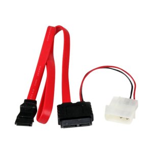 StarTech.com SATA Slimline Kabel mit Molex Stecker - S-ATA all-in-one Anschlusskabel - 1 x Slimline SATA 1 x LP4 1 x SATA - 50cm - SATA-Kabel - Serial ATA 150/300/600 - Slimline SATA (W)