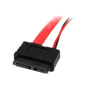 StarTech.com SATA Slimline Kabel mit Molex Stecker - S-ATA all-in-one Anschlusskabel - 1 x Slimline SATA 1 x LP4 1 x SATA - 50cm - SATA-Kabel - Serial ATA 150/300/600 - Slimline SATA (W)