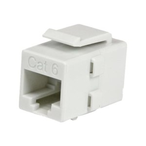 StarTech.com Accoppiatore di rete jack Keystone RJ45 Cat 6 bianco - F/F - Piatto - Bianco - RJ-45 - RJ-45 - Femmina - Femmina