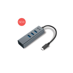 i-tec USB-C Metal 3-Port - Hub - 3 x SuperSpeed USB 3.0 + 1 x 10/100/1000