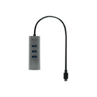 i-tec USB-C Metal 3-Port - Hub - 3 x SuperSpeed USB 3.0 + 1 x 10/100/1000