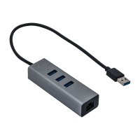 i-tec USB 3.0 Metal 3-Port - Hub - 3 x SuperSpeed USB 3.0 + 1 x 10/100/1000