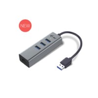 i-tec USB 3.0 Metal 3-Port - Hub - 3 x SuperSpeed USB 3.0 + 1 x 10/100/1000