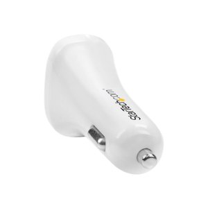 StarTech.com Dual Port USB KFZ Ladegerät - 24W/4.8 - Weiß - 2 Port USB Autoladegerät - Auto-Netzteil - 24 Watt - 4.8 A - 2 Ausgabeanschlussstellen (USB)