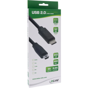 InLine USB-Kabel - USB-C (M) bis Mini-USB, Typ B (M)