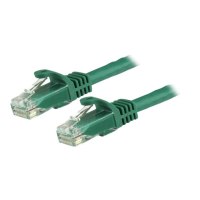 StarTech.com 15m CAT6 Ethernet Cable, 10 Gigabit Snagless RJ45 650MHz 100W PoE Patch Cord, CAT 6 10GbE UTP Network Cable w/Strain Relief, Green, Fluke Tested/Wiring is UL Certified/TIA