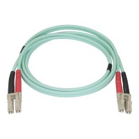 StarTech.com Aqua OM4 Duplex Multimode Fiber - 1m / 3 ft - 100 Gb - 50/125 - OM4 Fiber - LC to LC Fiber Patch Cable (450FBLCLC1)