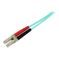 StarTech.com Aqua OM4 Duplex Multimode Fiber - 1m / 3 ft - 100 Gb - 50/125 - OM4 Fiber - LC to LC Fiber Patch Cable (450FBLCLC1)