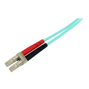 StarTech.com Cavo in Fibra Ottica Multimodale Duplex OM4 LC/LC - 100 Gb - 50/125 - LSZH - Turchese da 2m - 2 m - OM4 - LC - LC - Maschio/Maschio - Blue,Aqua colour