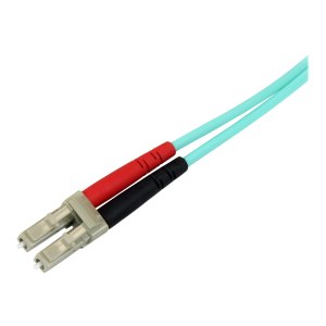 StarTech.com Cavo in Fibra Ottica Multimodale Duplex OM4 LC/LC - 100 Gb - 50/125 - LSZH - Turchese da 5m - 5 m - OM4 - LC - LC - Maschio/Maschio - Blue,Aqua colour