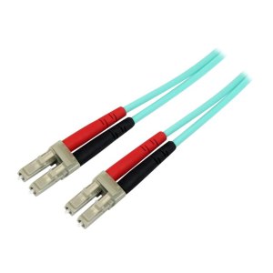 StarTech.com Aqua OM4 Duplex Multimode Fiber - 16 ft / 5m - 100 Gb - 50/125 - OM4 Fiber - LC to LC Fiber Patch Cable (450FBLCLC5)