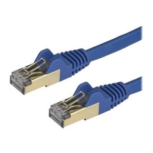 StarTech.com 1m CAT6A Ethernet Cable, 10 Gigabit Shielded Snagless RJ45 100W PoE Patch Cord, CAT 6A 10GbE STP Network Cable w/Strain Relief, Blue, Fluke Tested/UL Certified Wiring/TIA - Category 6A - 26AWG (6ASPAT1MBL)