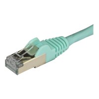 StarTech.com 2m CAT6A Ethernet Cable, 10 Gigabit Shielded Snagless RJ45 100W PoE Patch Cord, CAT 6A 10GbE STP Network Cable w/Strain Relief, Aqua, Fluke Tested/UL Certified Wiring/TIA