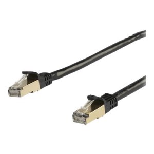 StarTech.com 2m CAT6A Ethernet Cable, 10 Gigabit Shielded Snagless RJ45 100W PoE Patch Cord, CAT 6A 10GbE STP Network Cable w/Strain Relief, Black, Fluke Tested/UL Certified Wiring/TIA - Category 6A - 26AWG (6ASPAT2MBK)